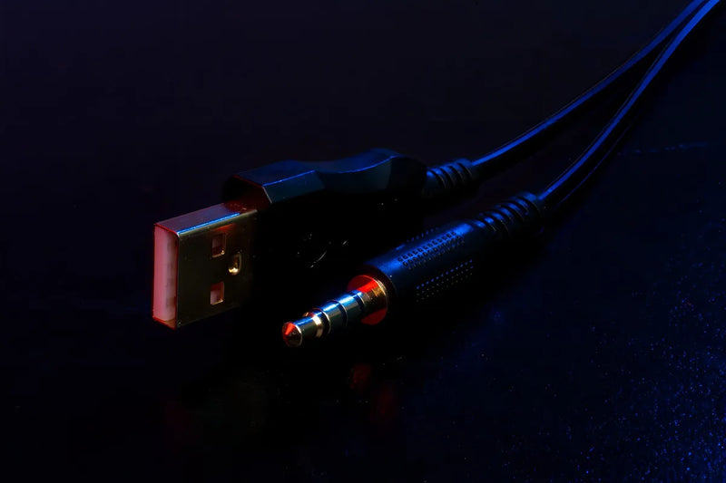 Diadema Gamer Vsg Gemini Rgb 50mm Cable 2.1m Plug 3.5mm Negro