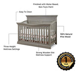 Cuna Convertible Clásica 4 En 1 De Madera No Tóxica