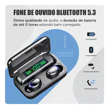 Audifonos Bluetooth Inalambricos Tactiles Led Tws F9-5 Color Negro