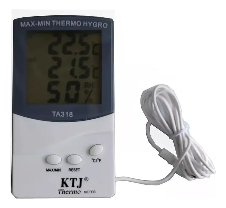 Termohigrometro Digital Termometro Reloj Sonda Ta318