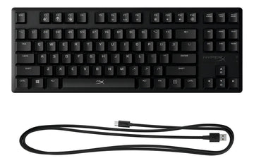 Teclado gamer HyperX Alloy QWERTY Red inglés US color negro con luz RGB