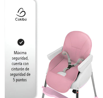 Silla Comedor Para Bebe 3 En 1 color Rosa SBEBE-1RS