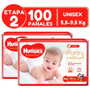 100 Pañales Huggies Natural Care Etapa 2 Mediano (m) Sin Género