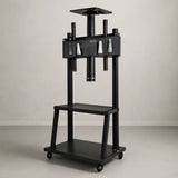 Soporte Piso Pedestal Tv Estante Mesa 32 A 70 Metalico Color Negro