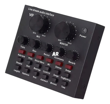 Interfaz de audio Live Sound Card V8 negra