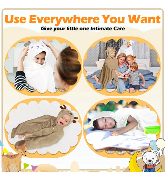 Preboun 2 Toallas Con Capucha Para Ninos, 27.5 X 55 Pulgadas