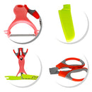 Tijeras, cortador y cuchillo para verduras, verduras y frutas, 3 piezas
