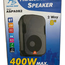 Parlante Activo Directo American Sound 8 Pul + Mic Aspa082 Negro