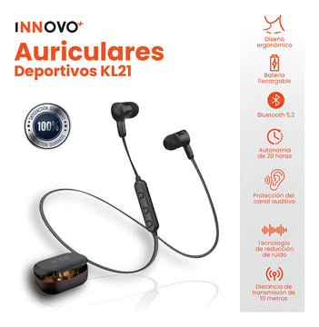 Audifono Bluetooth Deportivo Control Volumen Con Estuche Kin Hifi Sound Hifi Sport