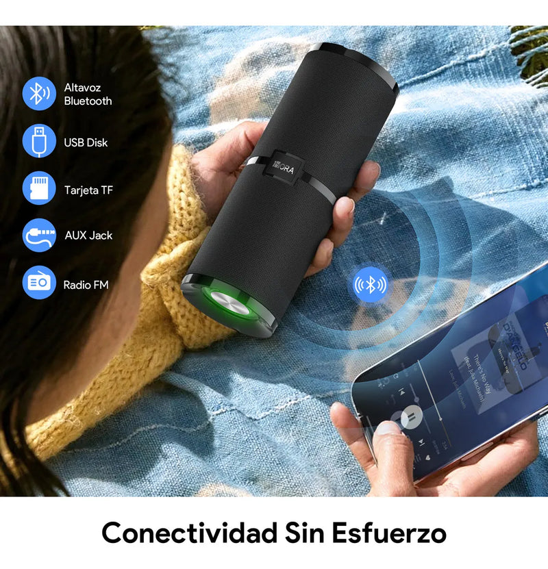 Bocina Bluetooth Portátil 1hora Boc060 Color Negro