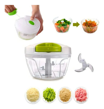 Procesador de alimentos manual mini triturador de 3 cuchillas, colores surtidos