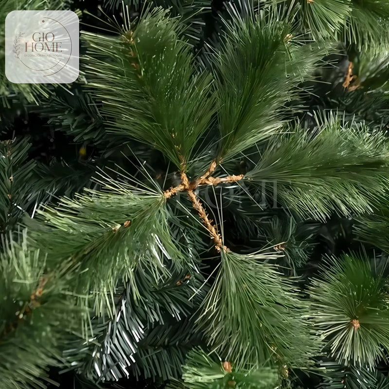 Arbol De Navidad Nevada 2.25m 1349 Puntas Gio Home Pino Navideño Look Natural Base Metalica Artificial Para Decoracion Con Bolas Adornos Extensiones Cintas Bombillos Botas Campanas Luces Estrella Noel