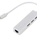 Adaptador De Usb Tipo C A A Rj45 Base 100+ 3 Puertos Usb 2.0