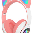 Diadema Gato Auriculares Bluetooth Colorido Led Luminoso
