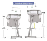 Cuna De Bebé Estilo Moisés Portátil Ajustable Lado De Cama