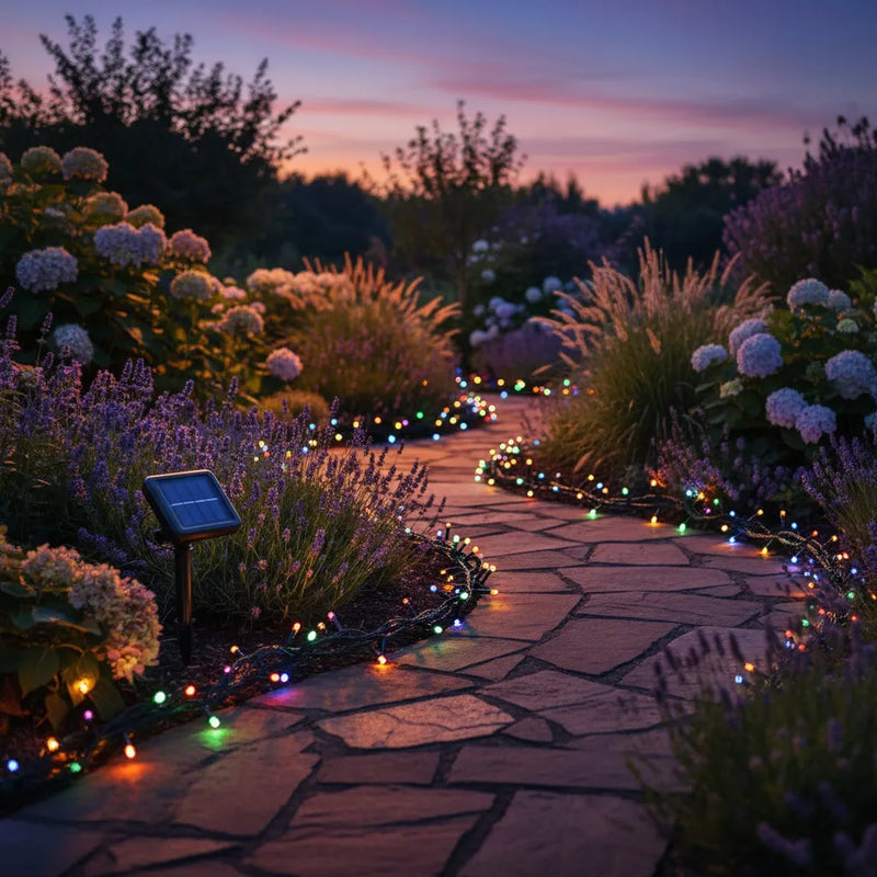 Extension Navideña Multicolor Recarga Solarmente 100 Led