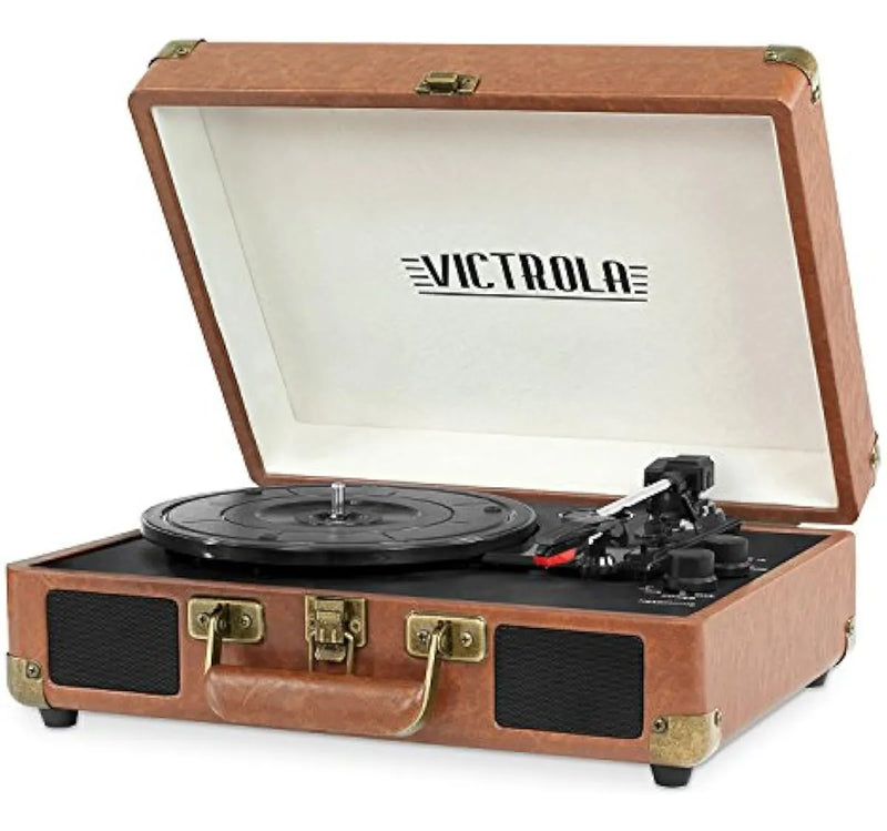 Victrola Vintage Tocadiscos Portatil De Maleta Con Bluetooth Brown