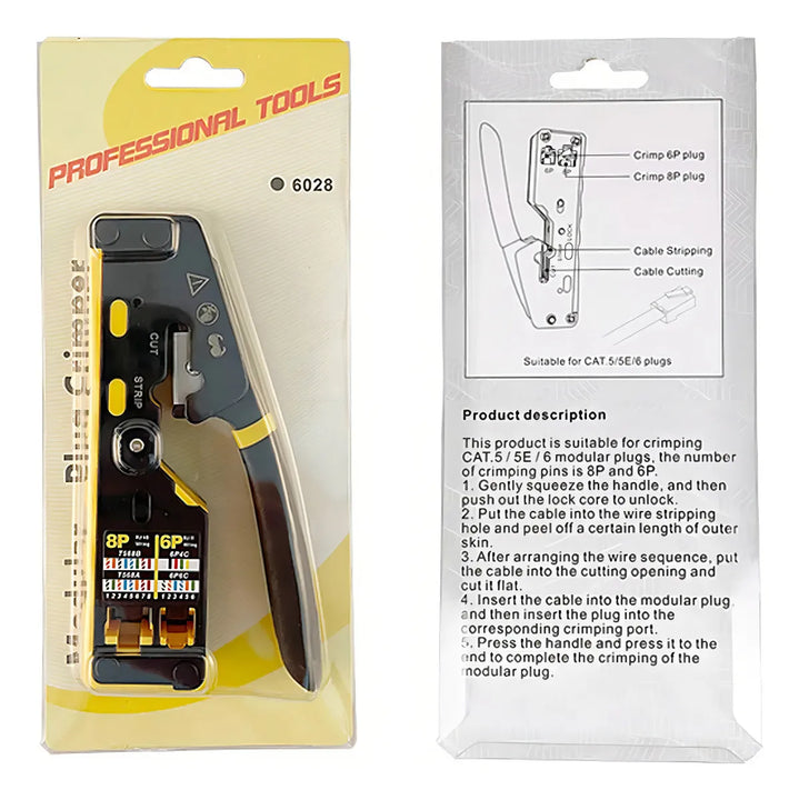 Ponchadora Crimpeadora Pinza Rj45 Rj11 Utp Cat 5/6 Pelacable