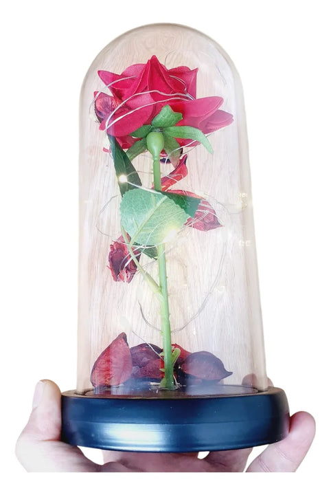 Rosa Eterna Roja Luz Led Alumbra Regalo Detalles Mujer Rojo