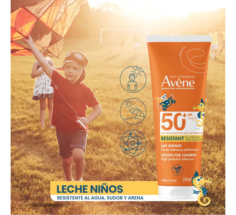 Protector Solar Avène Niños FPS 50+ Leche 250 ml Resistente