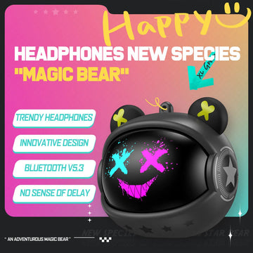 Audifonos Bluetooth Pods Gamer Onikuma T20 Switch Wonder Go Color Negro Neón Luz Blanca