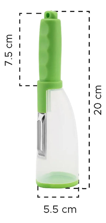 Picador Pelador De Verduras Y Frutas Con Recipiente Verde Claro