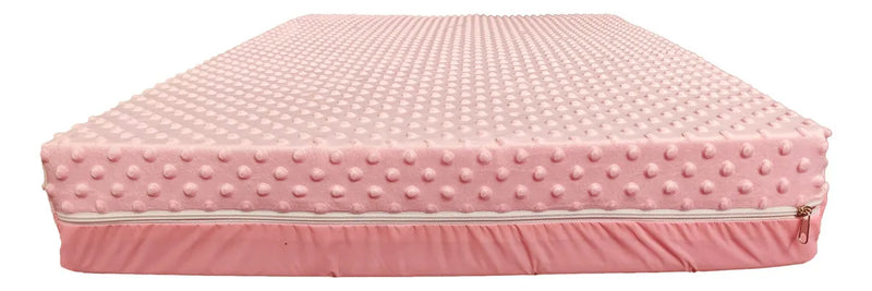 Cojín Colchoneta Cuna Corral De Bebés 90 X 60cm Plastificada Color Rosada Claro