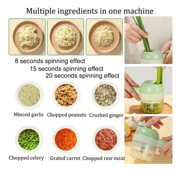 Cortador De Verduras Picatodo Multifuncional 4en1 Recargable