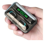 Audífonos Inalambricos Bluetooth F9-5 Tsw Powerbank Batería Color Negro
