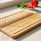 Tabla De Cortar Picar En Madera Bamboo Cocina 40x28 Cm Lisa Con Ranuras