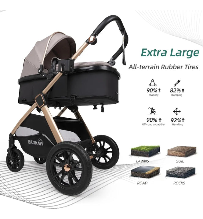 Cochecito De Bebé Convertible 6 En 1 Con Modo Moisés