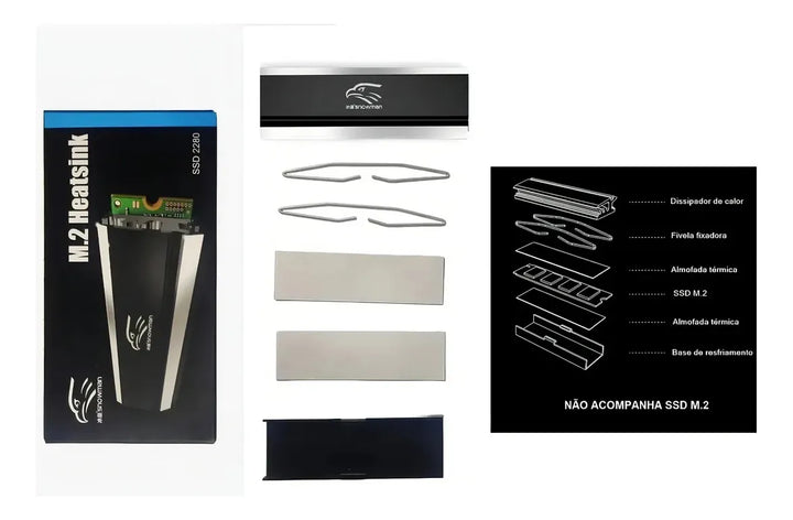 Coolerdisipador Para Ssd M.2 2280 Nvme Gamer Pc Almohadillas Negro