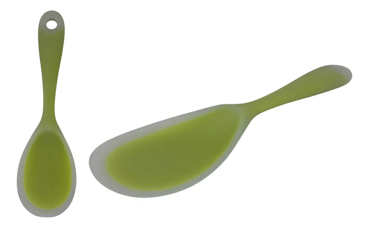 Cuchara De Silicona, Servidor Comida Mesa Y Cocina Arrocera Mango Verde Claro