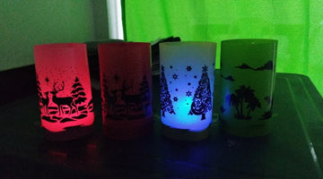 Faroles Noche De Velitas Navideños!!!!con Led De Colores