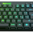 Teclado Redragon Horus QWERTY Redragon Low profile Linear Red español latinoamérica color negro con luz RGB