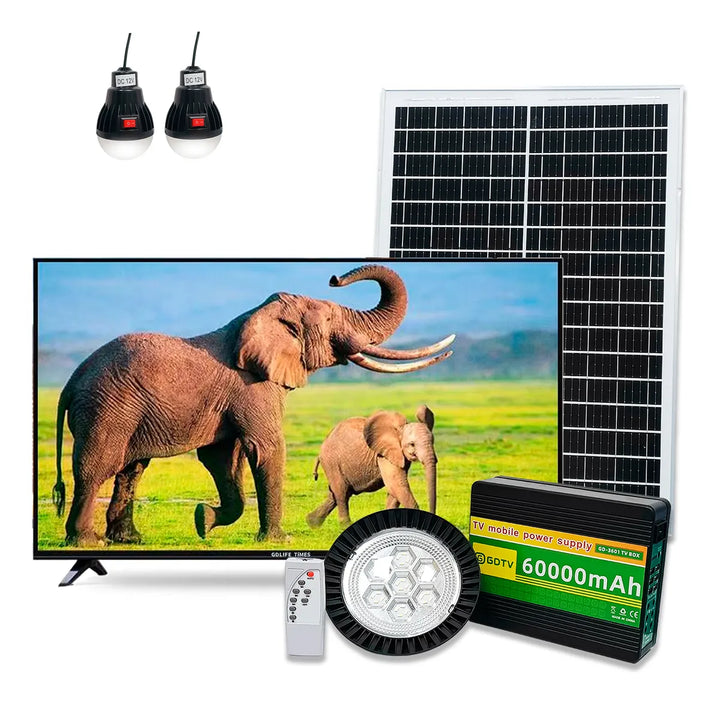 Televisor Solar De 32 Pulgadas Con Batería 60000mah + Panel