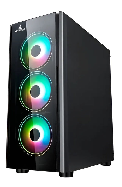 Caja Gabinete Iceberg Crystal G9 Atx - 4 Ventiladores Rgb Color Negro