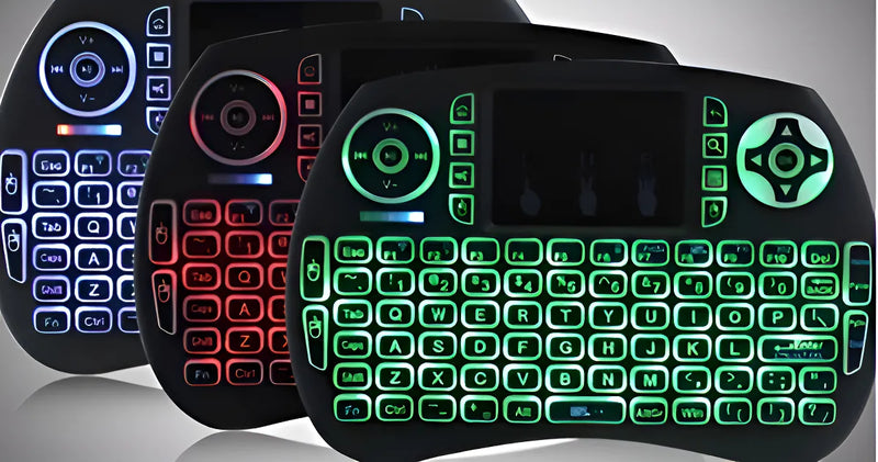 Mini Teclado Inalámbrico Airmouse Android Smart Tv Iluminado Mouse Color Teclado Black