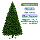 Árbol De Navidad Nebraska 2.10 Metros Verde