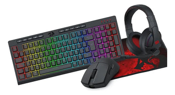 Kit Teclado/ Mouse/ Diadema/ Mousepad Redragon S147 Negro
