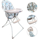 Silla Comedor Alimentación Bebe Niño Plegable Con Cinturón Color Azul