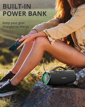 Parlante Tronsmart Mirtune S100 Bluetooth 50w Portátil Led Negro