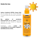 Protector solar infantil Isispharma Uveblock Uveblock Kids 50FPS en atomizador 200mL