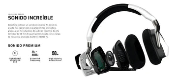 Fone de ouvido over-ear sem fio Corsair VOID RGB Elite Wireless CA-9011201-NA blanco