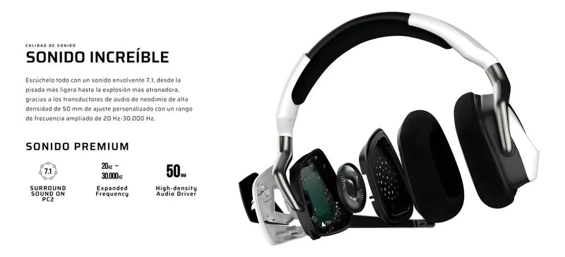Fone de ouvido over-ear sem fio Corsair VOID RGB Elite Wireless CA-9011201-NA blanco