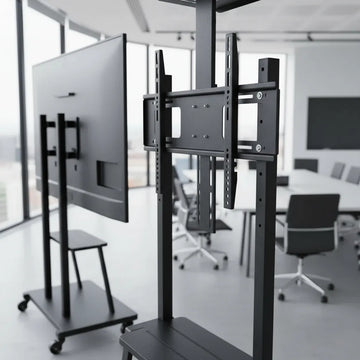 Soporte Piso Pedestal Tv Estante Mesa 32 A 70 Metalico Color Negro