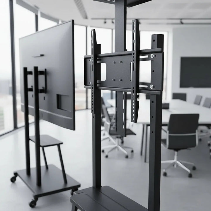 Soporte Piso Pedestal Tv Estante Mesa 32 A 70 Metalico Color Negro