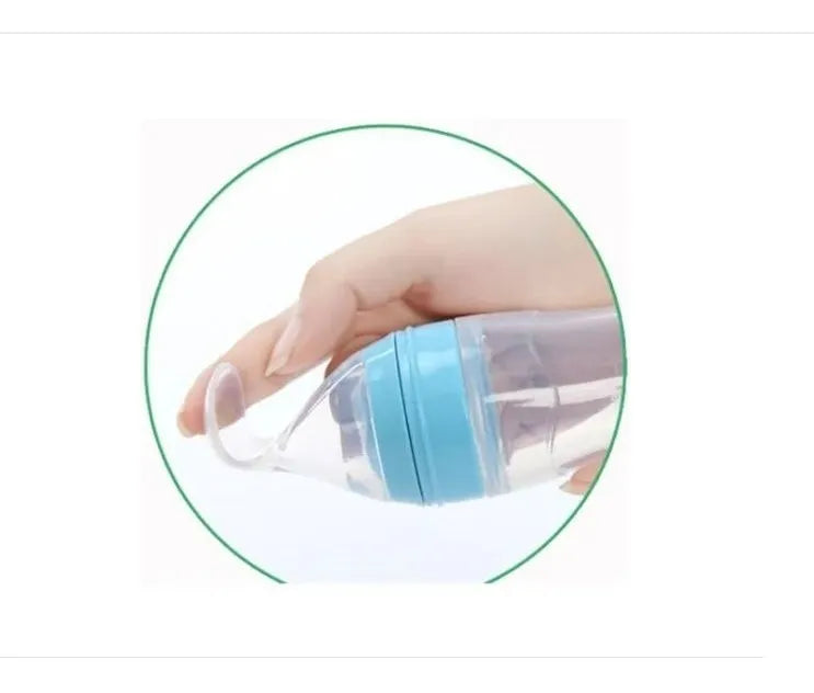 Biberon Con Cuchara En Silicona Para Bebes Color Colores Liso