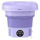 Lavadora Portátil 8l Plegable Eléctrica Viaje Multifuncional Lila