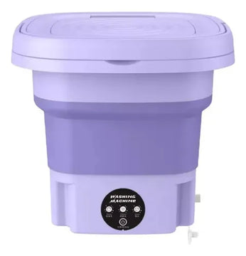 Lavadora Portátil 8l Plegable Eléctrica Viaje Multifuncional Lila